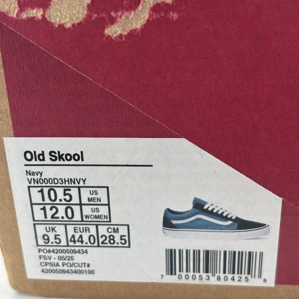 Vans Old Skool Sneakers Mens 10.5 Womens 12 Navy Black Suede Canvas VN000D3HNVY